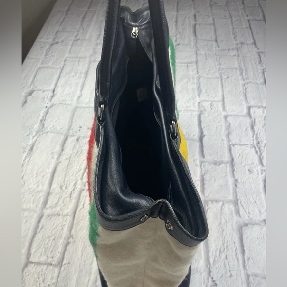 Hudson Bay HBC Striped 100% Wool Bag W Dust Bag Limited Edition Very Rare - Picture 5 of 14